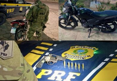 PRF apreende arma de fogo e duas motos furtadas em operações de fim de semana PRF apreende arma de fogo e duas motos furtadas em operações de fim de semana