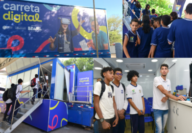 Cursos de manutenção de celulares e programação são oferecidos em carreta instalada em escola de Boa Vista