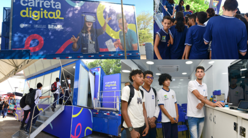 Cursos de manutenção de celulares e programação são oferecidos em carreta instalada em escola de Boa Vista