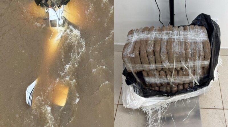 Aeronave com mais de 25 kg de skunk faz pouso forçado em rio após ser interceptado pela FAB e PF em Roraima