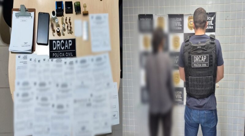 Suspeito de produzir atestados falsos é preso com documentos e materiais usados em fraude em Boa Vista